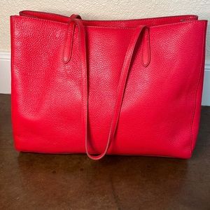 Banana Republic Italian leather east-west tote